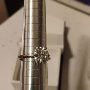 Moissanite Diamond 3CT & Sterling Silver Ring- 7.5